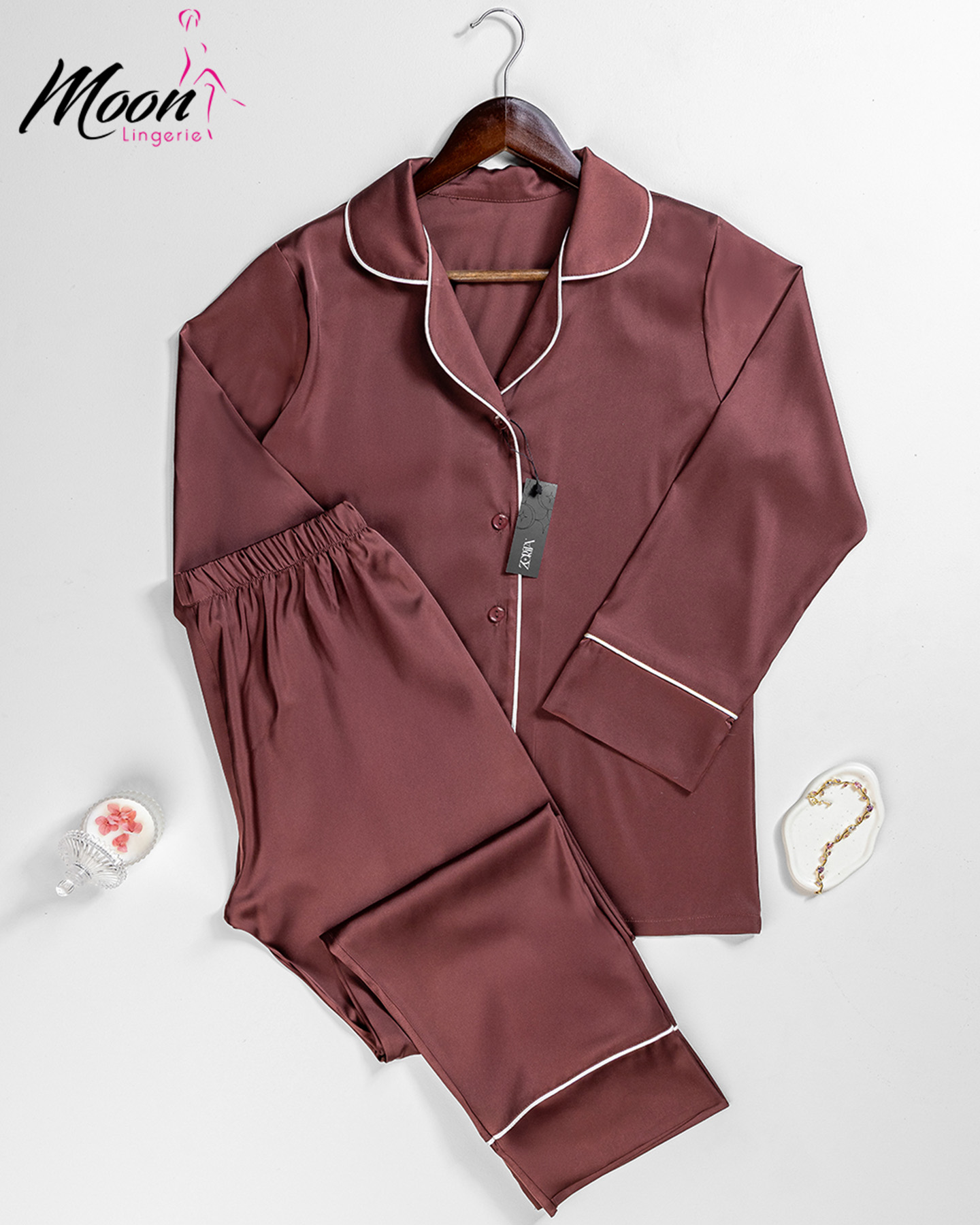 بيجامة بنطلون ساتان