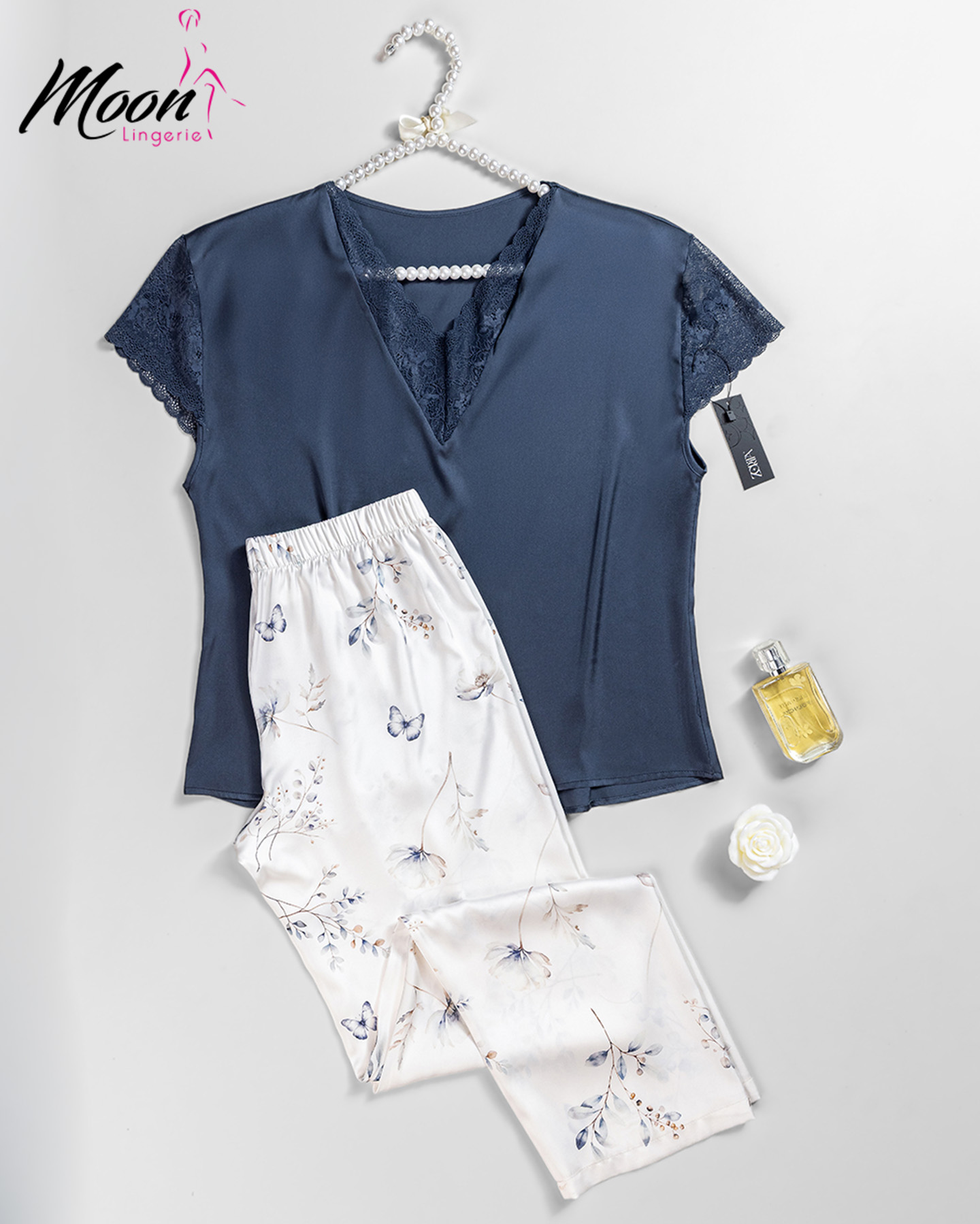 بيجامة بنطلون ساتان