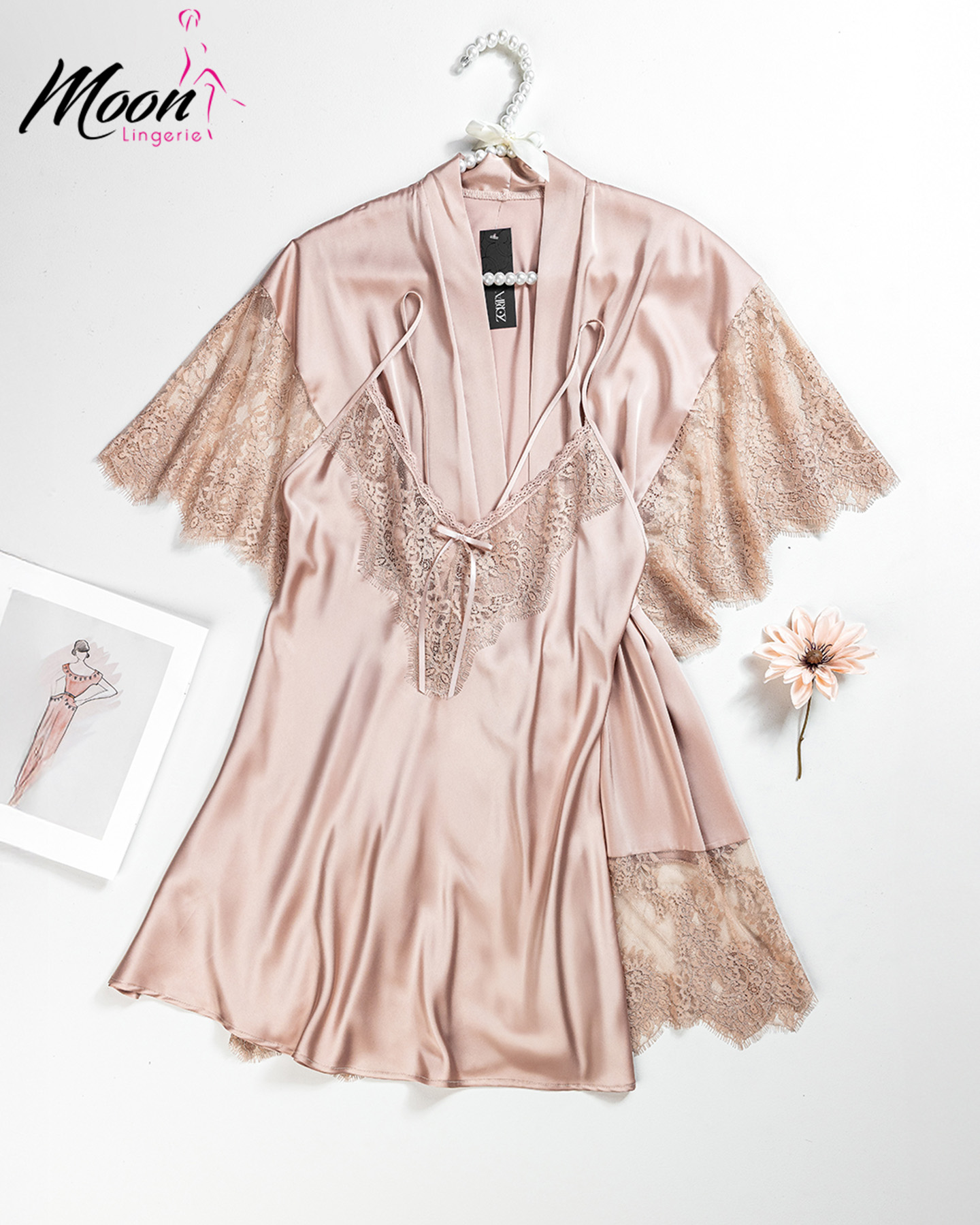 طقم قطعتين ساتان