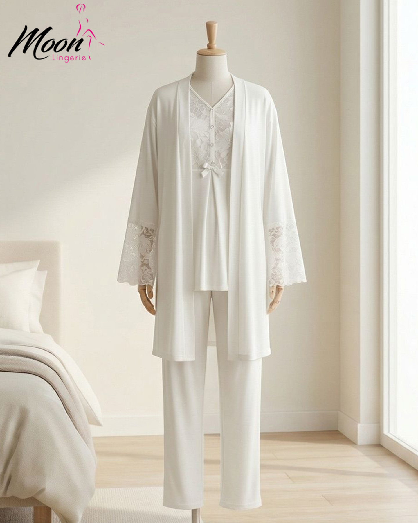 بيجامة 3 قطع حمل ربيعي