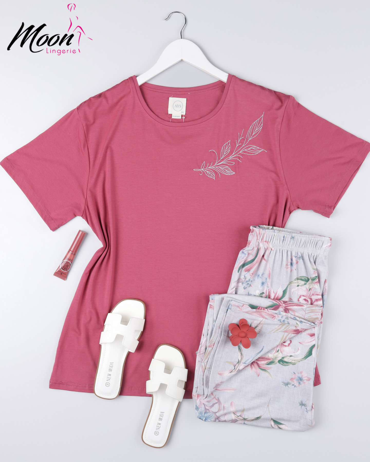 BIGSIZE/بيجامة بنطلون قطن